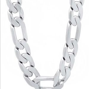 26inches 12MM 925 Sterling silver Figaro chain heavy necklace